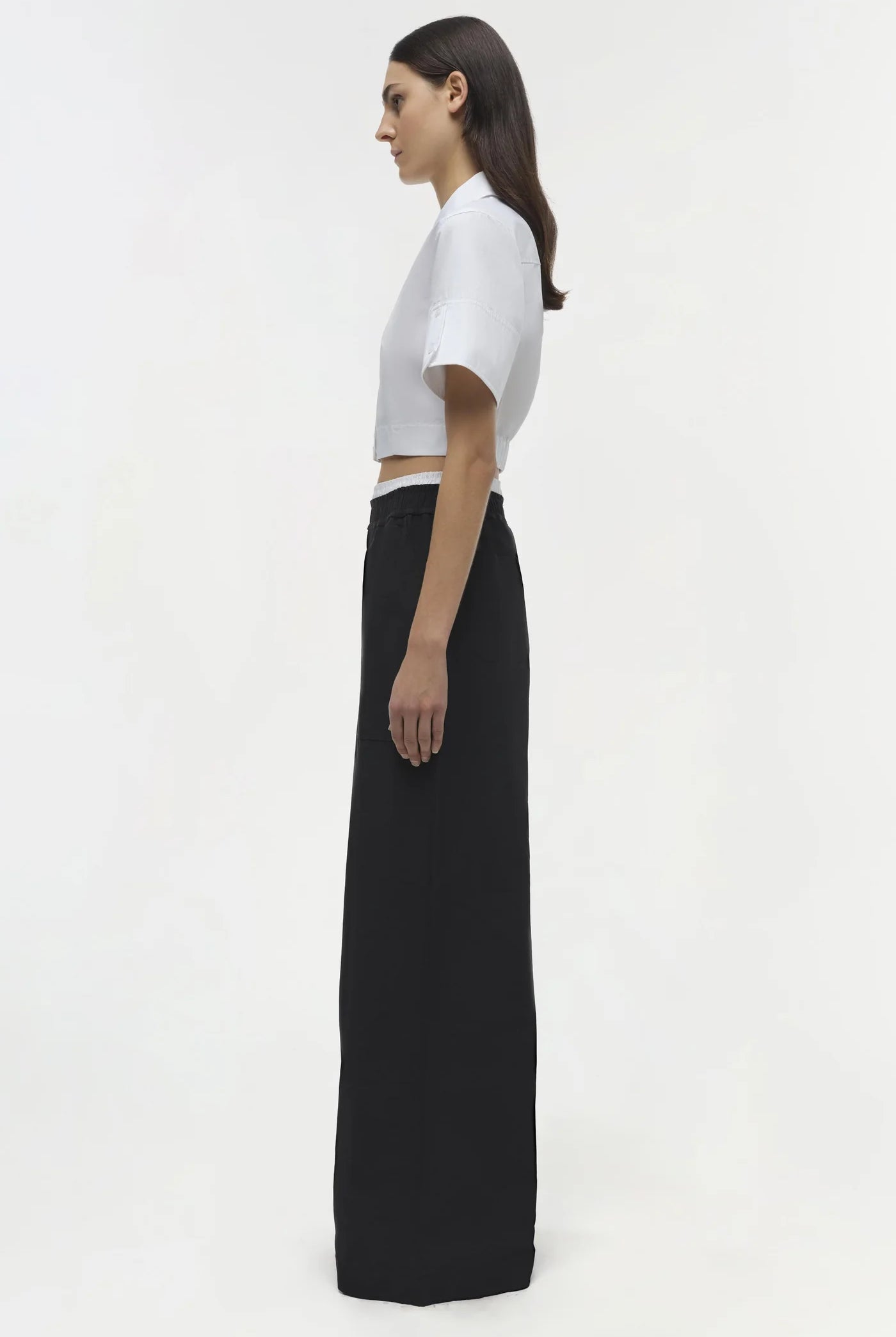 Olly Double Waistband Pant - Black by Jonathan Simkhai — alternate view