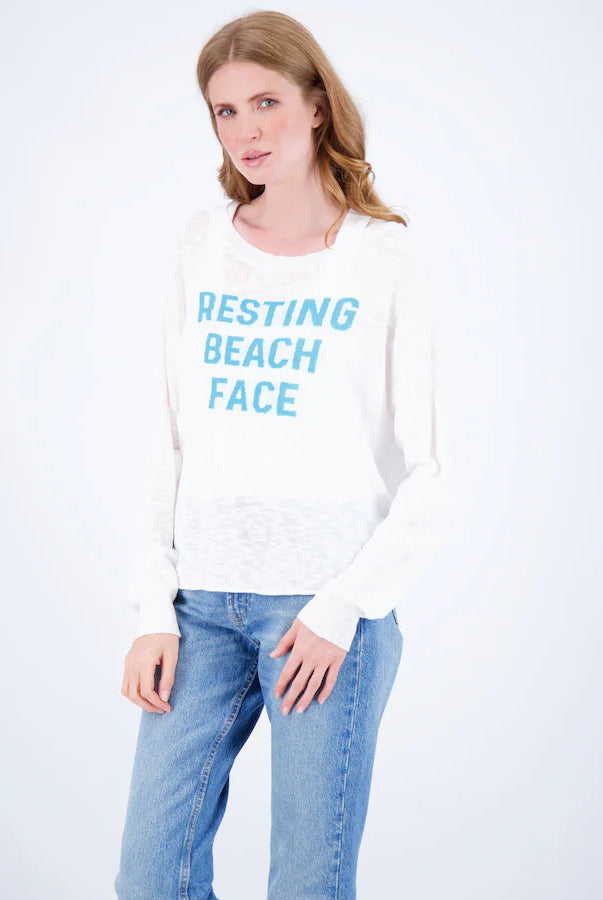 Resting Beach Face Shirt - Turq by StitchDrop — alternate view