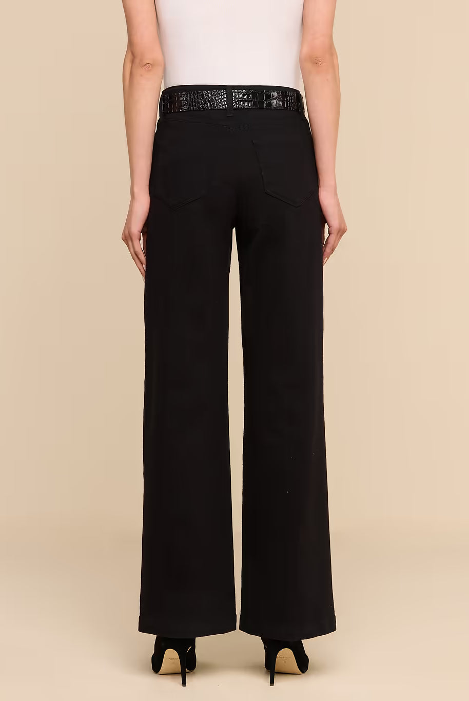 Scottie Wide-Leg Jean - Black by L'agence — view 4
