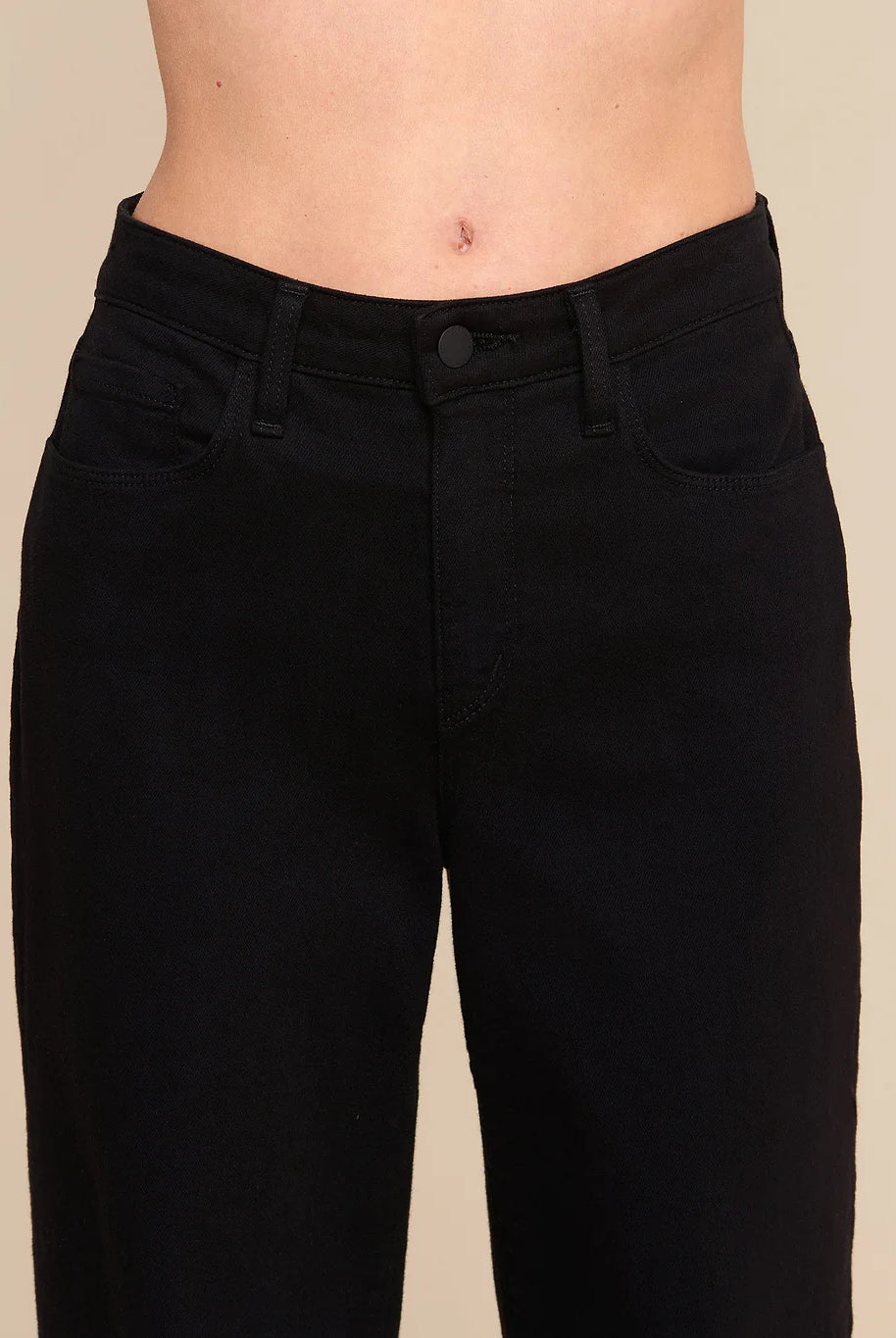Scottie Wide-Leg Jean - Black by L'agence — view 5