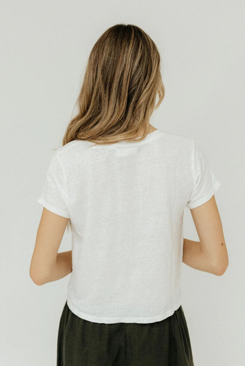 Amber Crop Tee - White by Velvet — alternate view