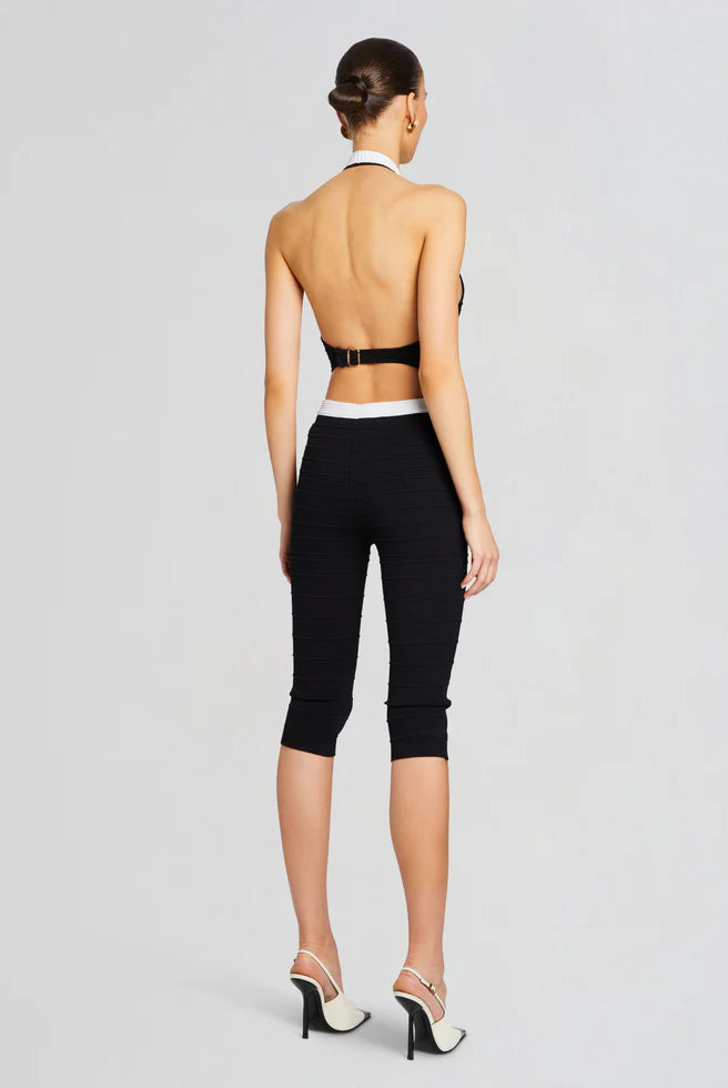 Tinsley Bandage Knit Vest - Black White by Retrofête — view 4