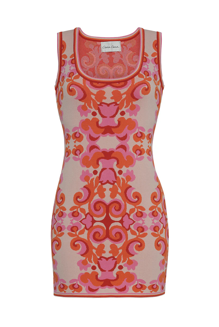 Brittania Knit Dress - Venice Scroll Pink by Cara Cara — view 3