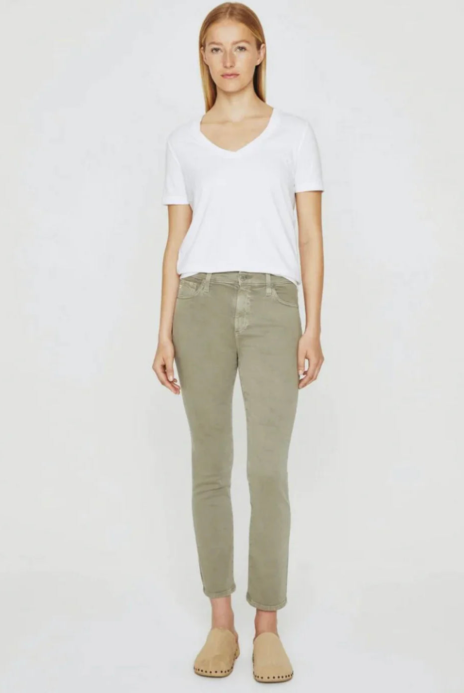 Mari Crop High-Rise Slim Straight Jean - Sulfur Dried Rosemary by Adriano Goldschmied AG | 25 South Boutiques