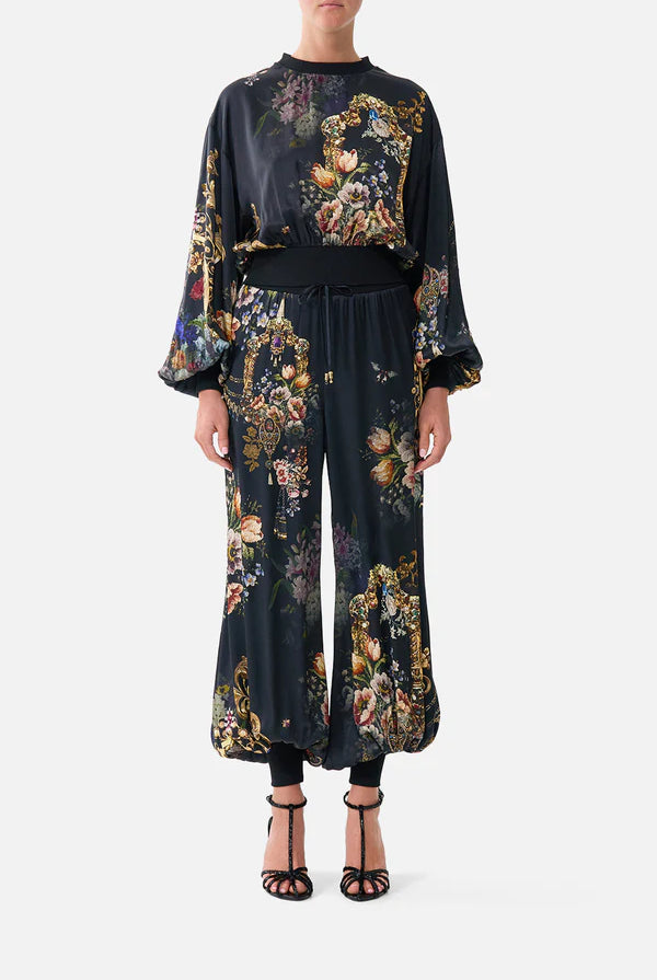 Relaxed Cropped Crew Neck Jumper - Night Garden by Camilla — alternate view