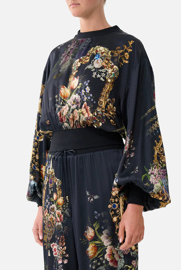 Relaxed Cropped Crew Neck Jumper - Night Garden by Camilla | 25 South Boutiques