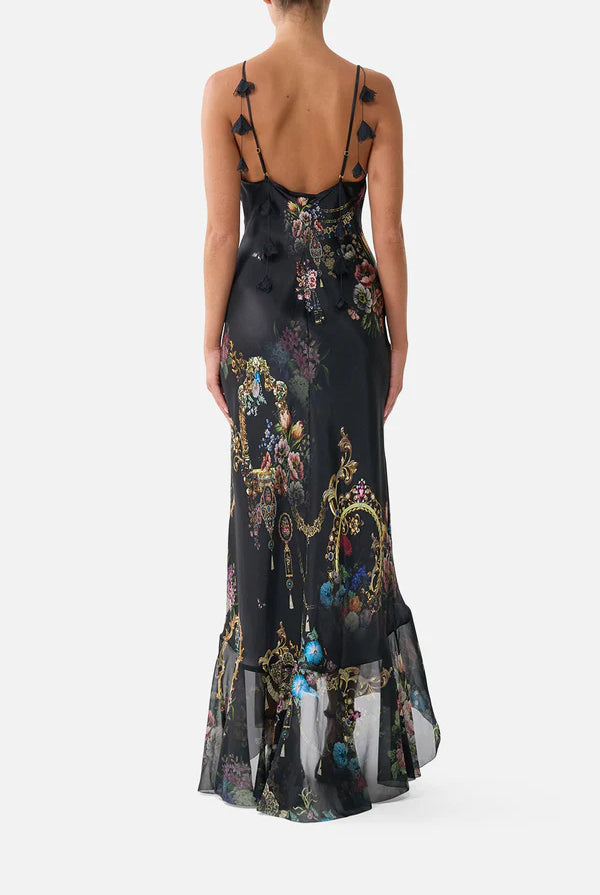 V Neck Slip Dress With Flounce Hem - Night Garden by Camilla — alternate view