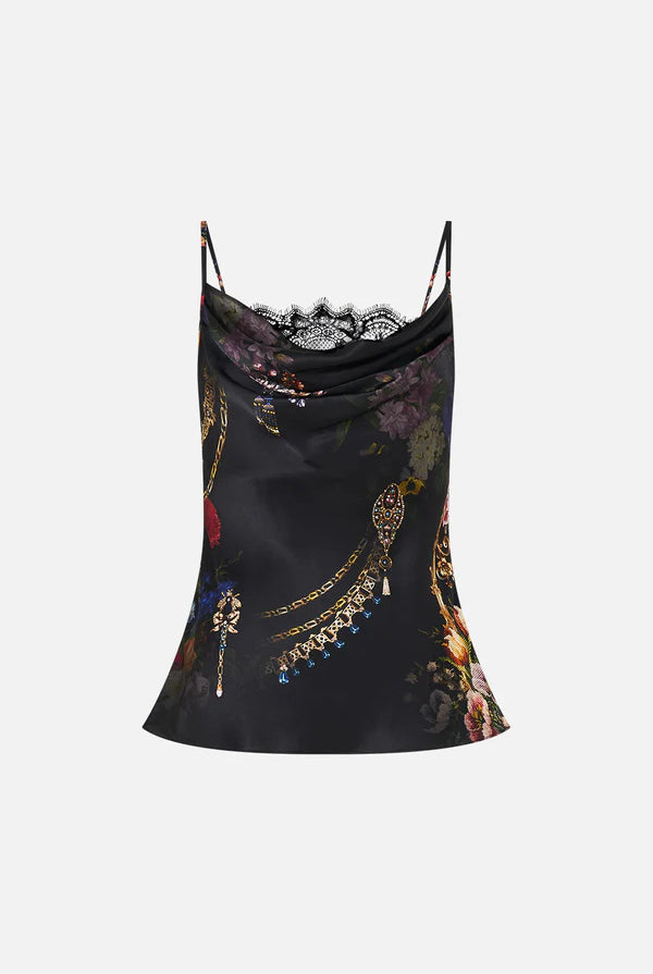 Cowl Neck Lace Cami - Night Garden by Camilla — view 6