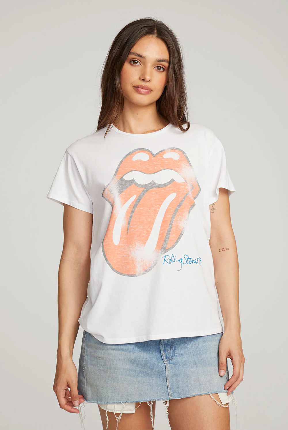 Rolling Stones Classic Logo Tee - White by Chaser — alternate view