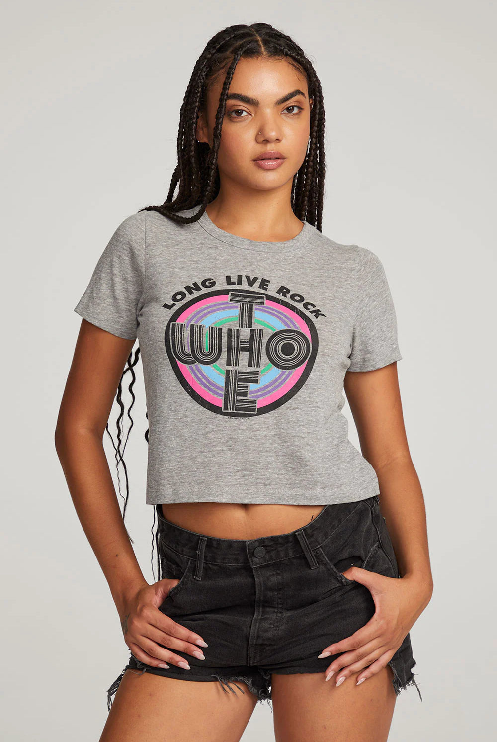 The Who Long Live Rock Crop Tee - Streaky Grey by Chaser | 25 South Boutiques