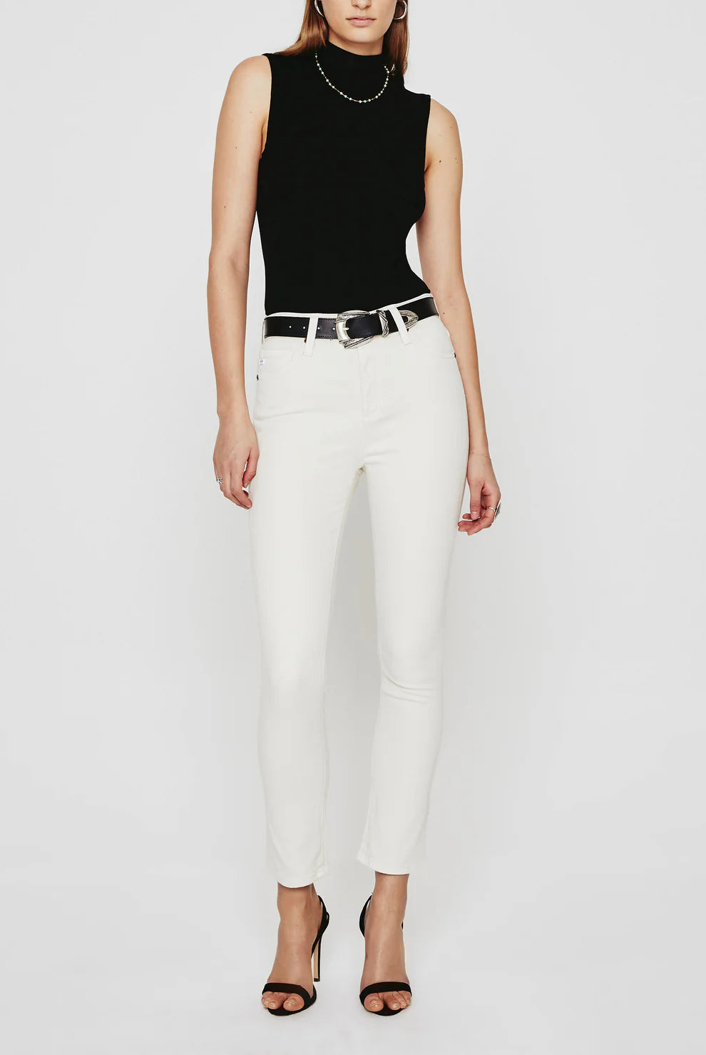Mari Crop High-Rise Slim Straight Jean - White Cream by Adriano Goldschmied AG | 25 South Boutiques
