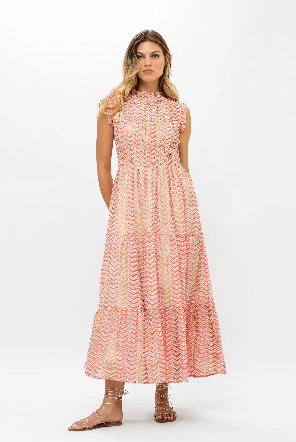 Sleeveless Smocked Maxi Dress - Sonoma Orange by Oliphant | 25 South Boutiques