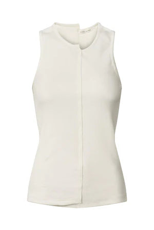 Hellin Jersey Rib Tank - Ecru by Rabens Saloner — view 4