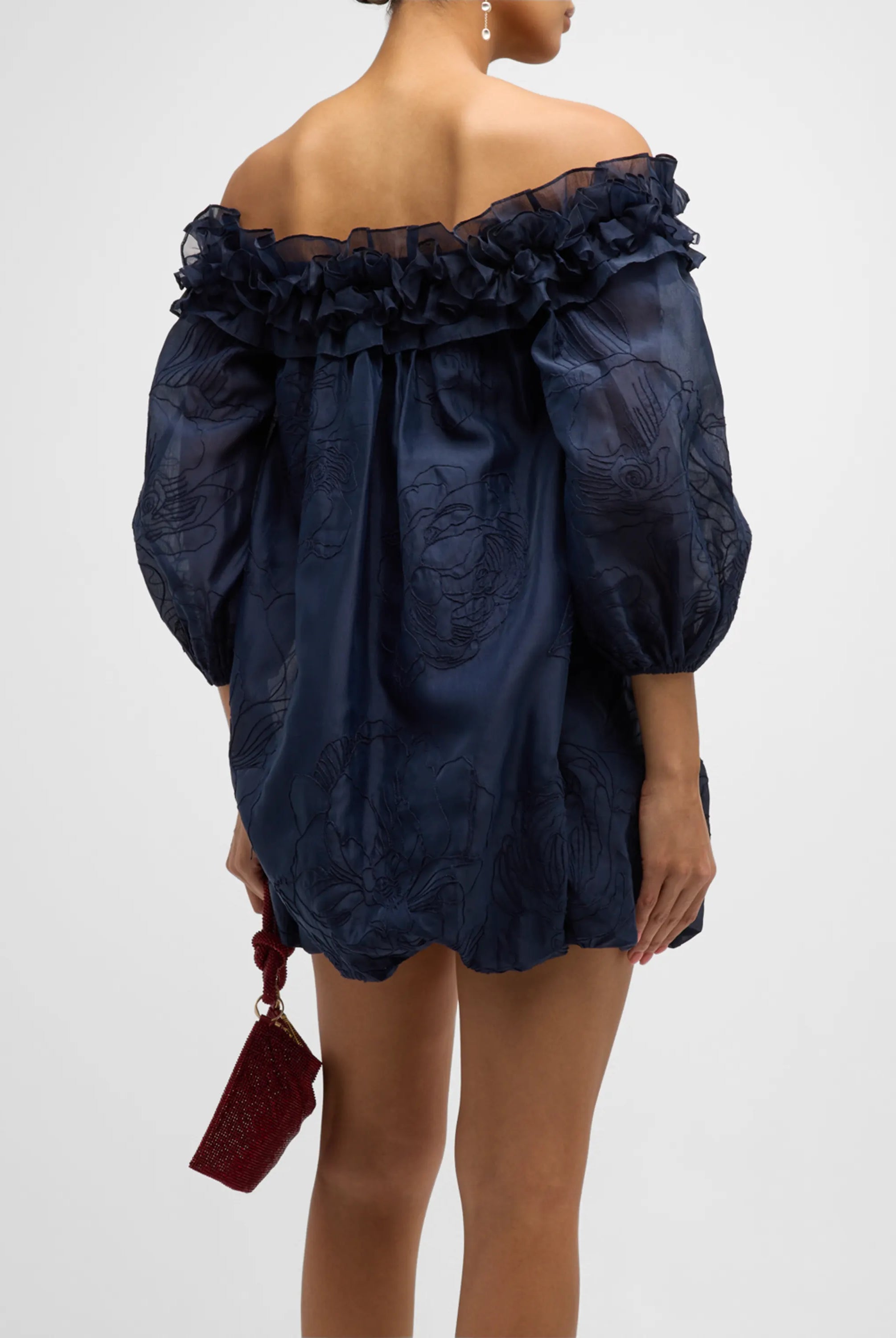 Nava Embroidered Dress - Navy by Cinq A Sept — view 3