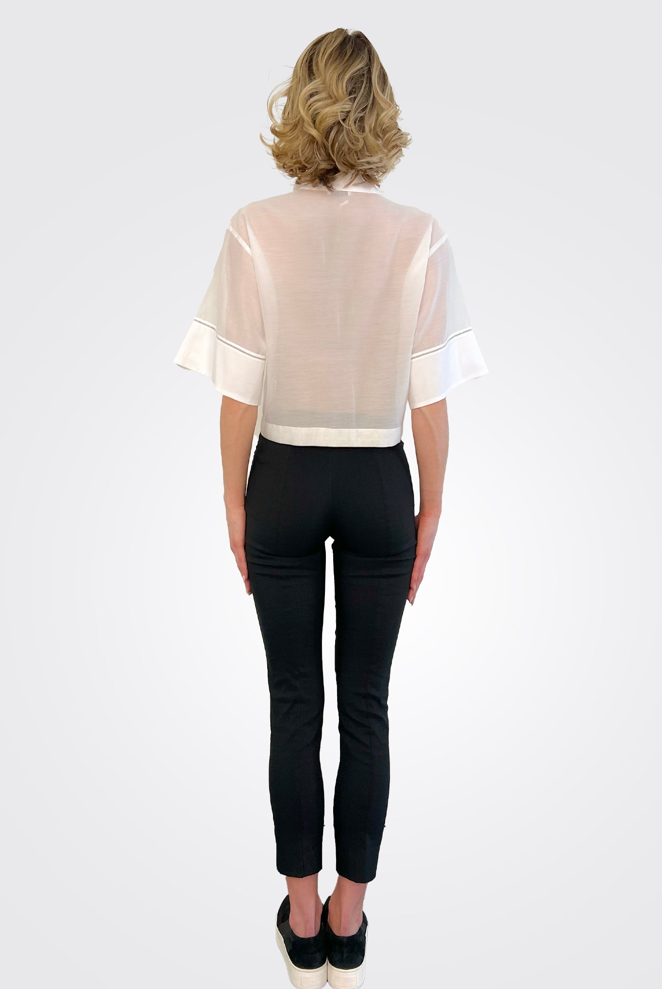Stretch Legging Trousers - Nero by Malloni — alternate view