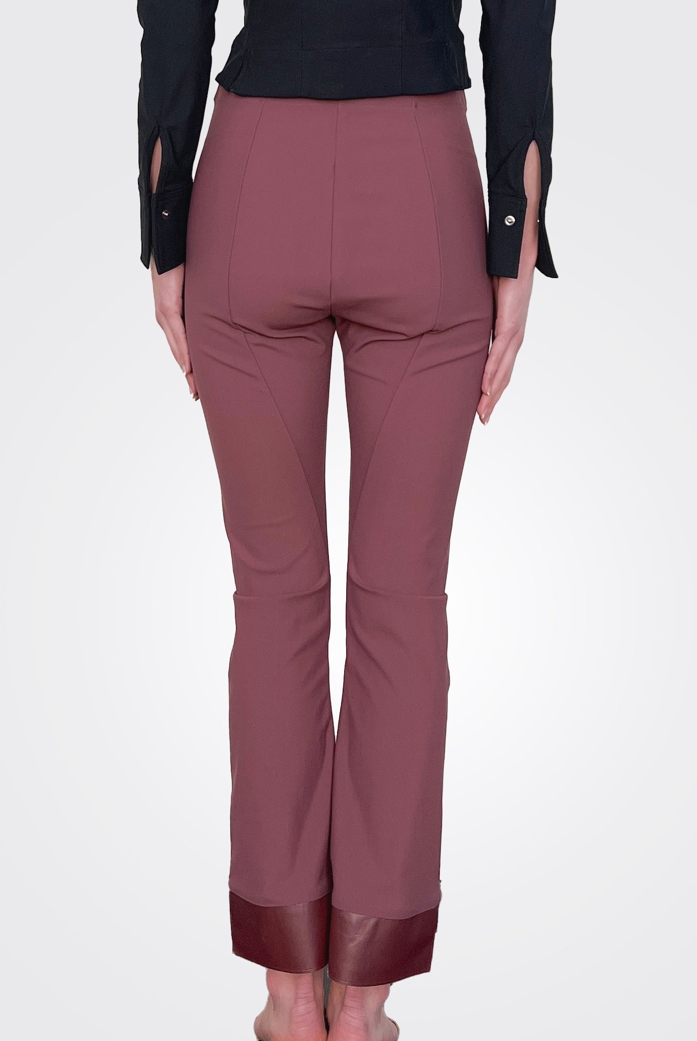 Olga Cropped Flare Pant - Bourdeaux by Elaine Kim — view 3