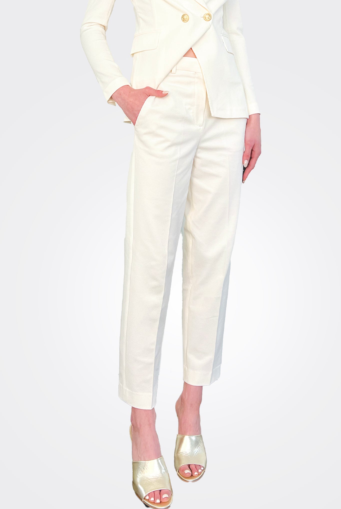 Carrot Oxford Trousers - Latte by Circolo — alternate view
