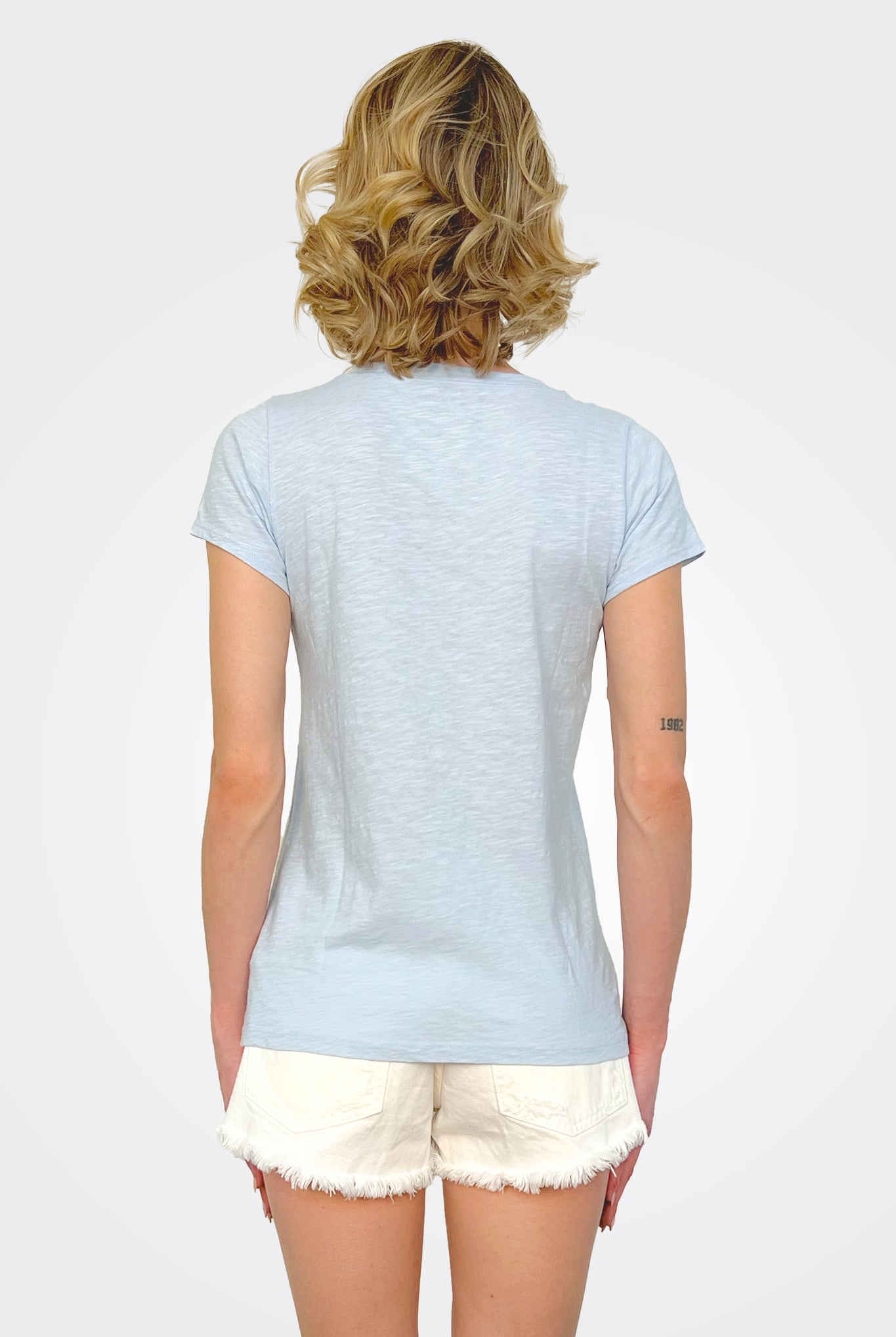 Jilian Original Slub V Neck Tee - Dew Drop by Velvet — alternate view