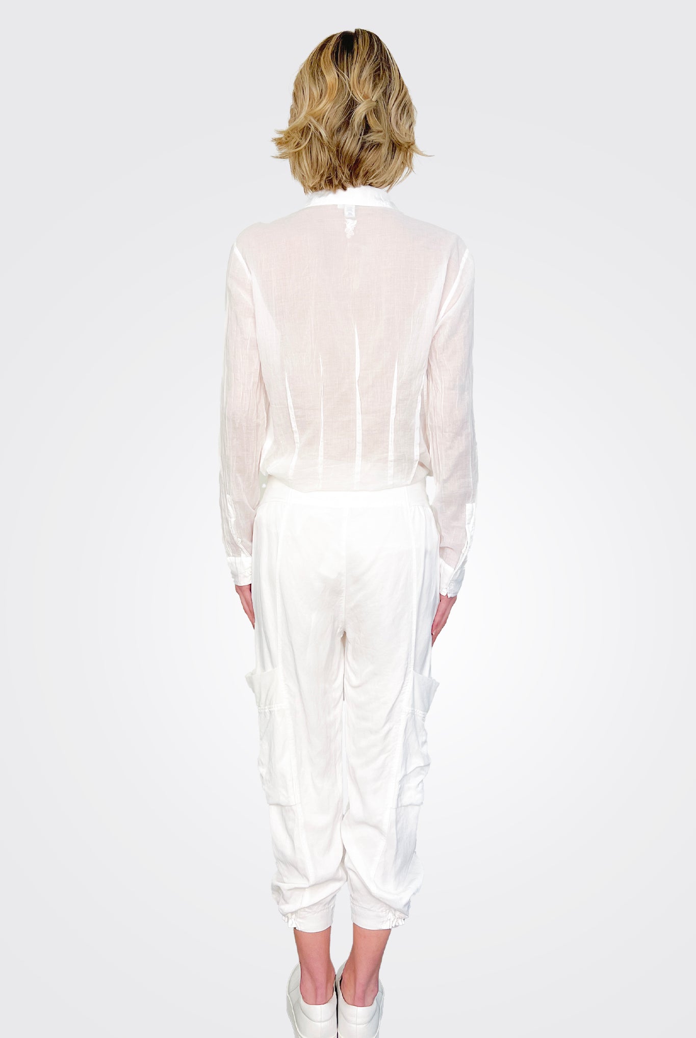 Tie Bottom Pants - White by European Culture — alternate view