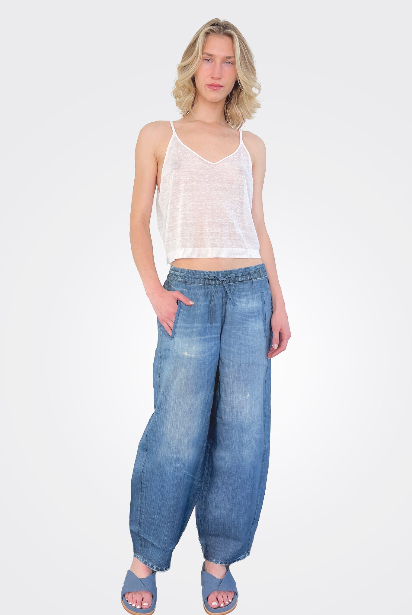 Rayla Sports Pants - Light Denim by Elemente Clemente | 25 South Boutiques