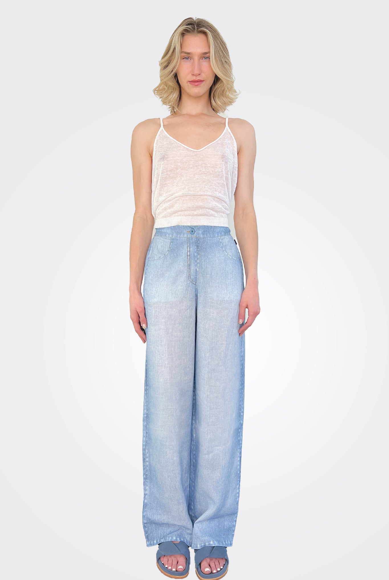 Amoni Wide Trousers - Light Denim by Elemente Clemente | 25 South Boutiques