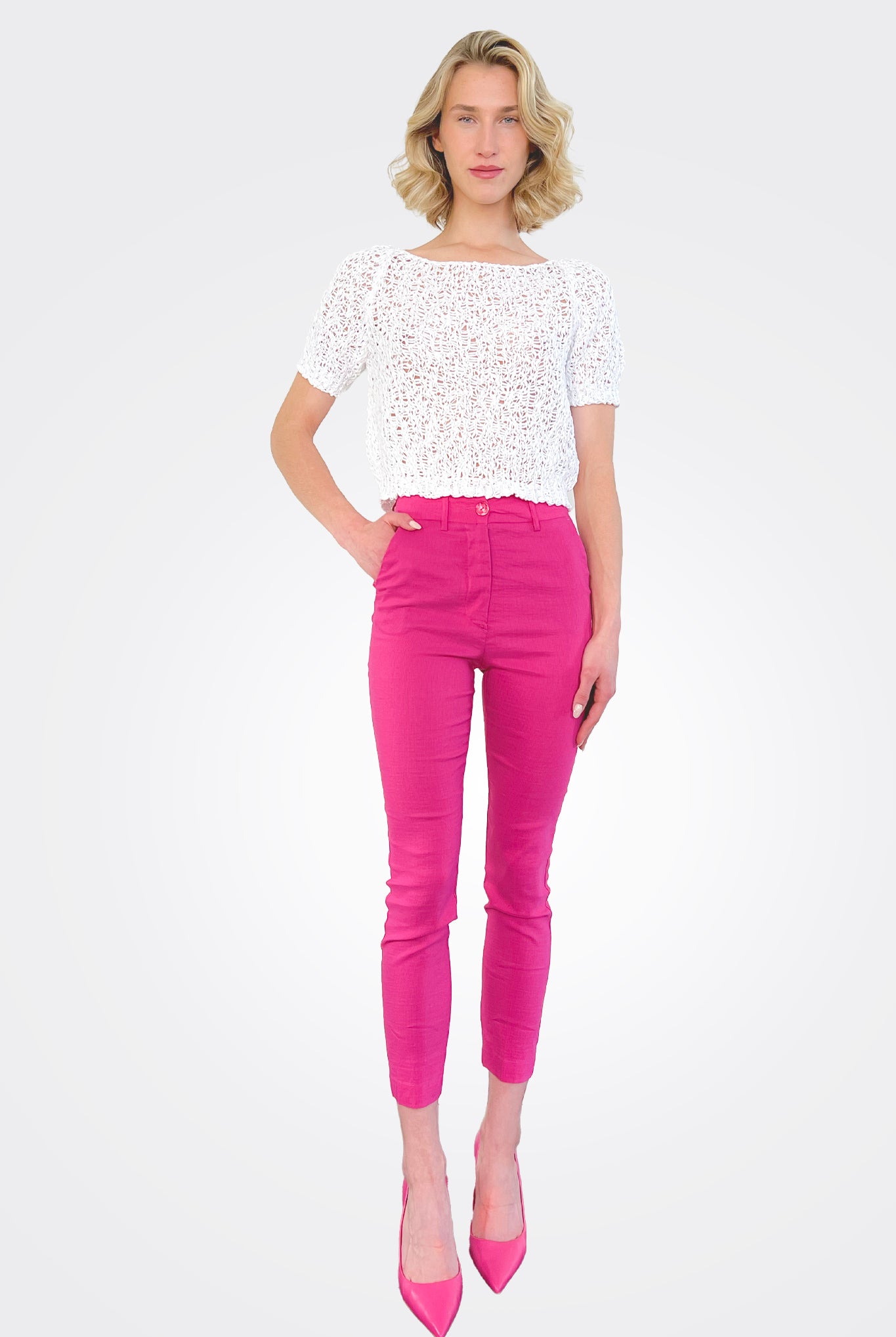 Lyon Cotton Pants - Fucsia by Momonì | 25 South Boutiques