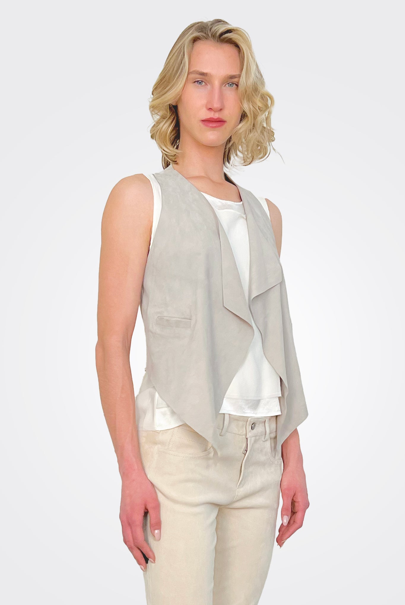 Stretch Leather Vest - Ash by Giorgio Brato — alternate view