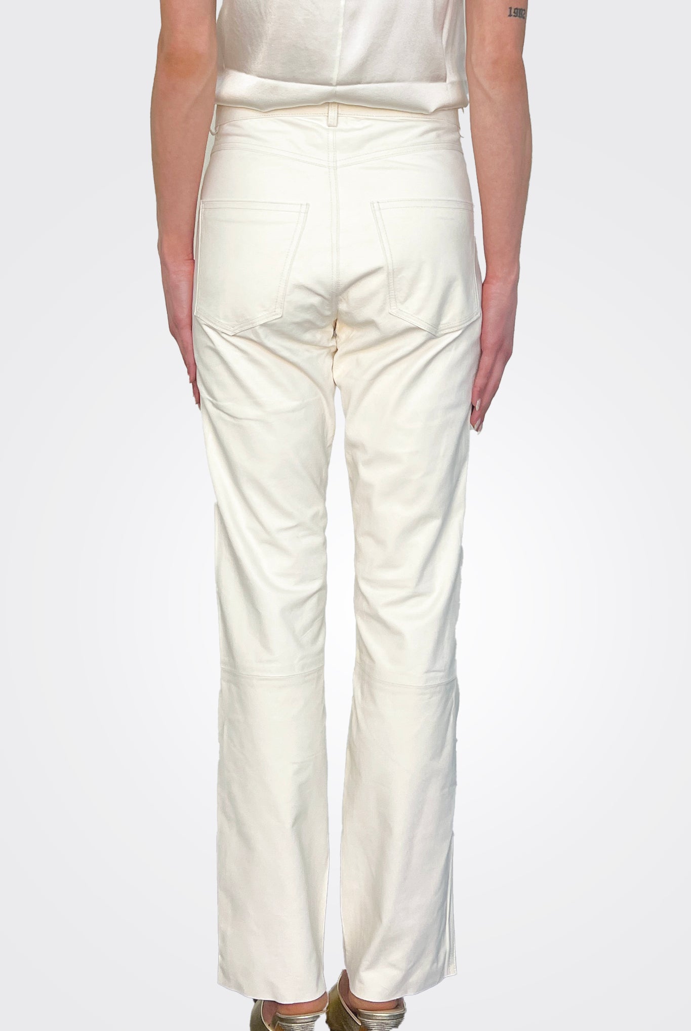Leather Trousers - Milk by Giorgio Brato — view 3