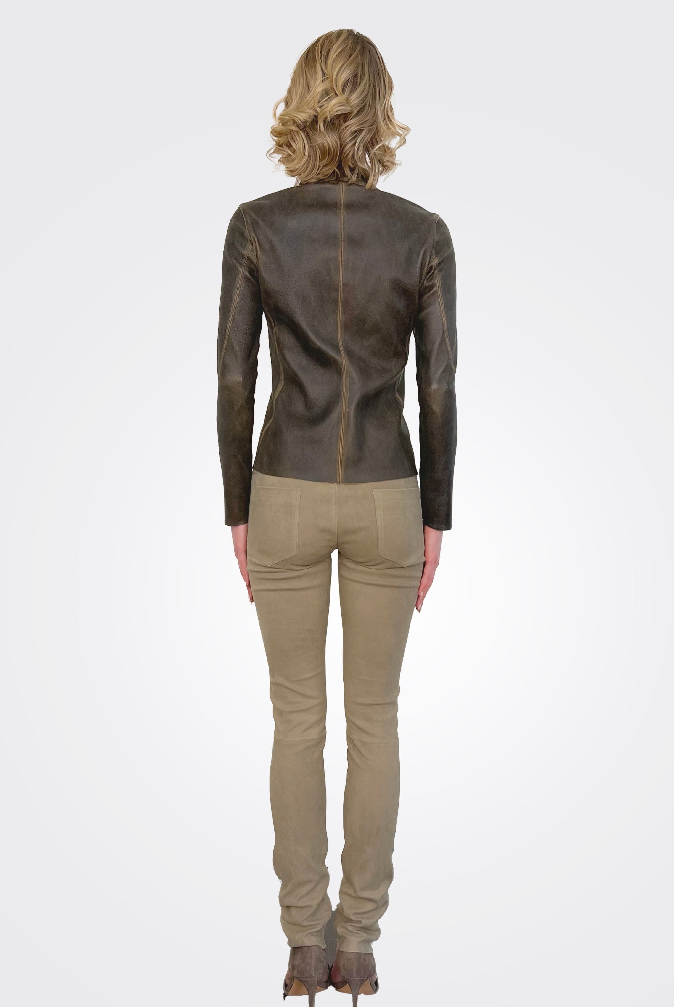 Suede Stretch Leather Pants - Shell by Giorgio Brato — view 3