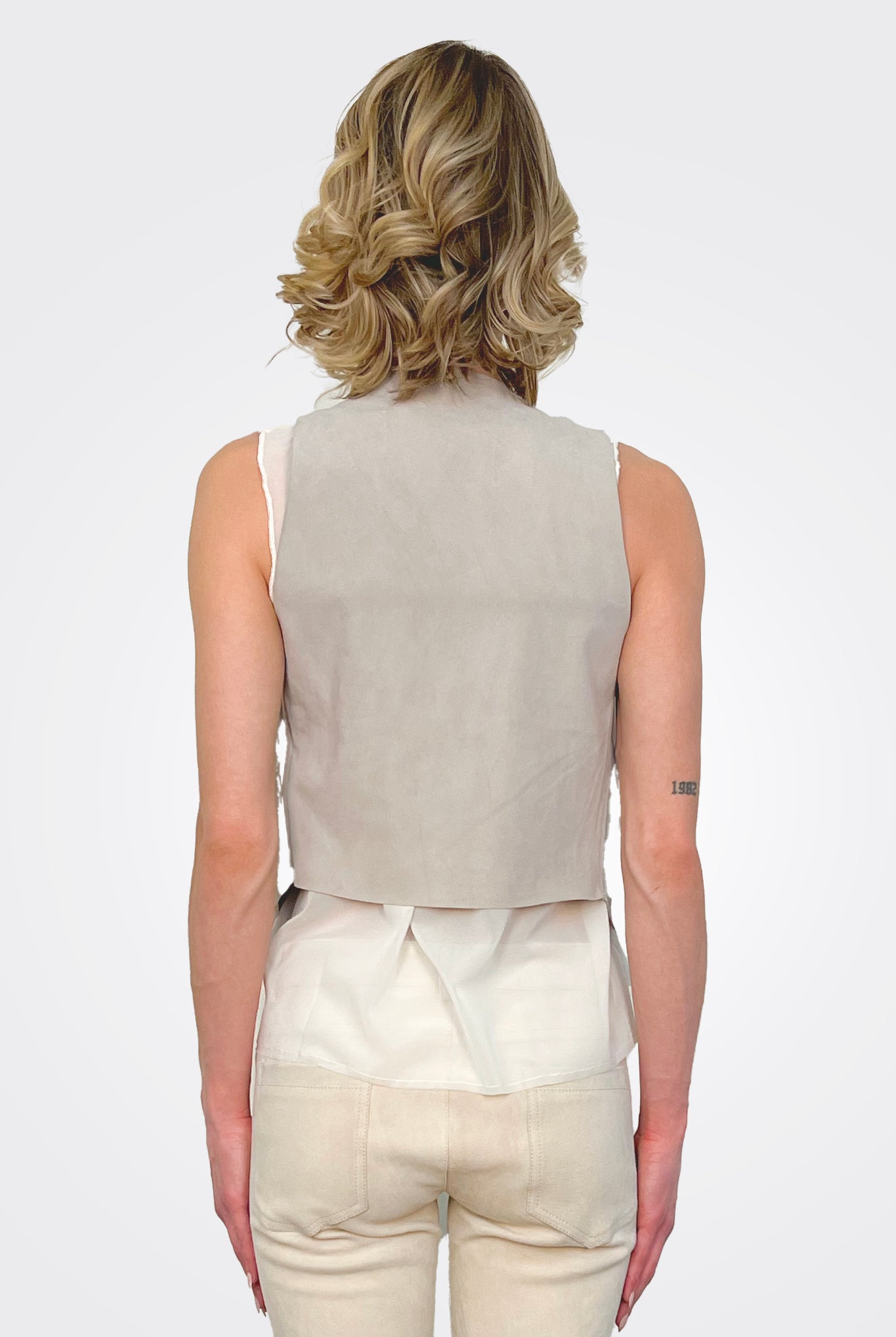 Stretch Leather Vest - Ash by Giorgio Brato — view 3