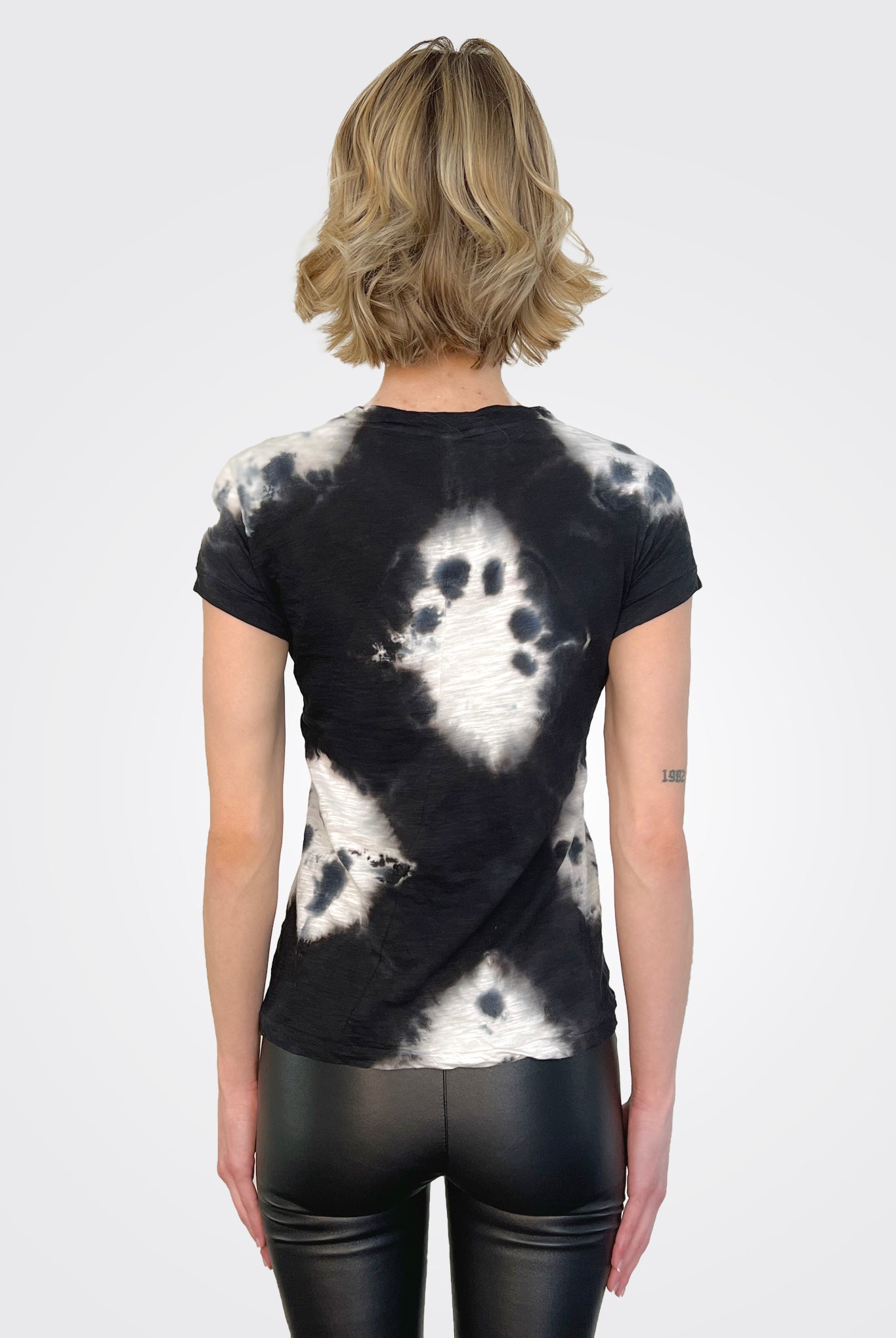 V Neck Short Sleeve Top - White Stone by Gilda Midani — alternate view