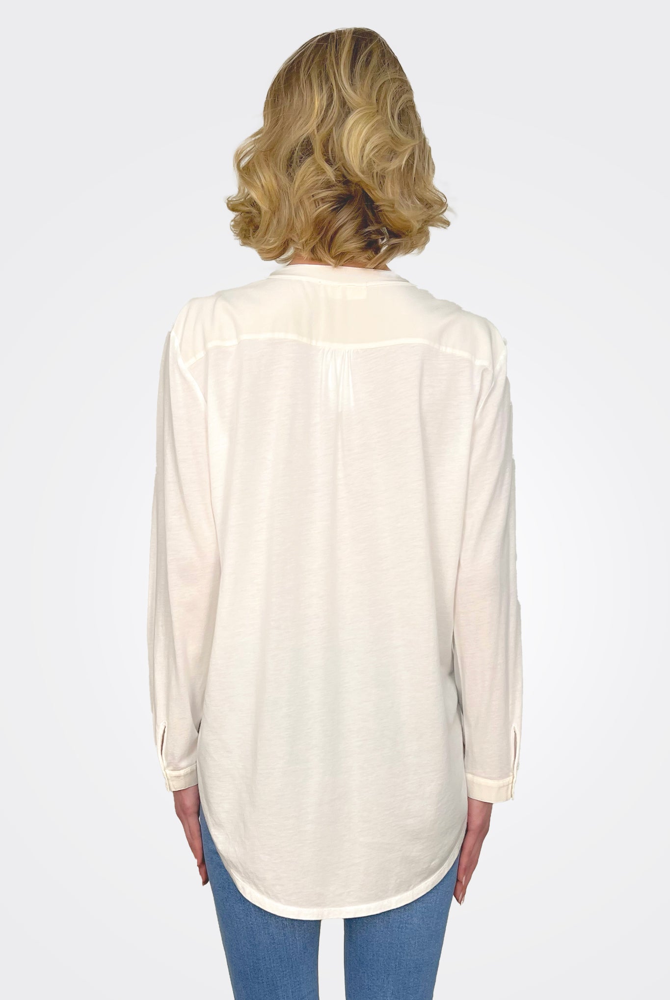 Mixed Media Shirt - White by Henry Christ — alternate view