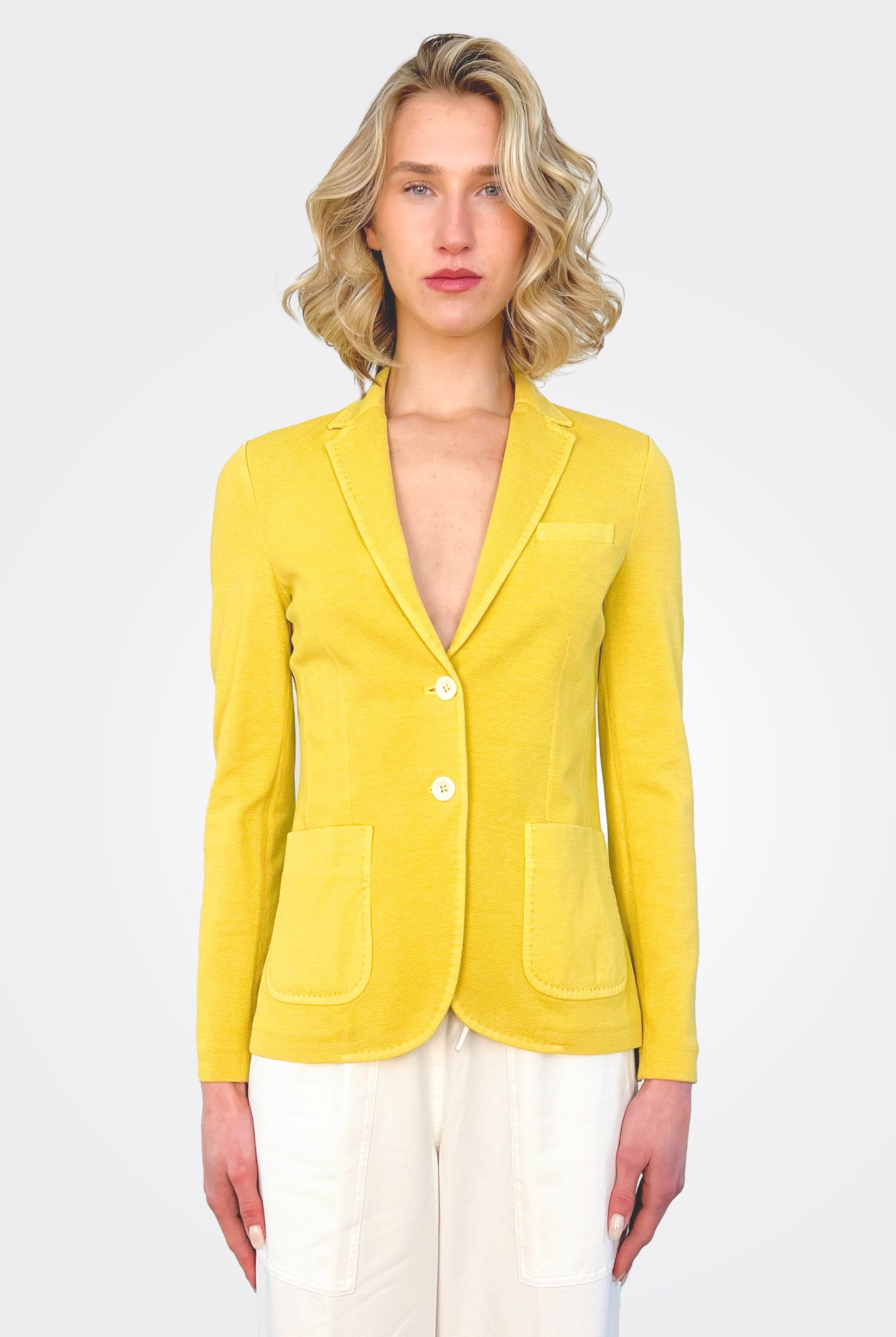 Single Breasted Slim Oxford - Lemon by Circolo | 25 South Boutiques