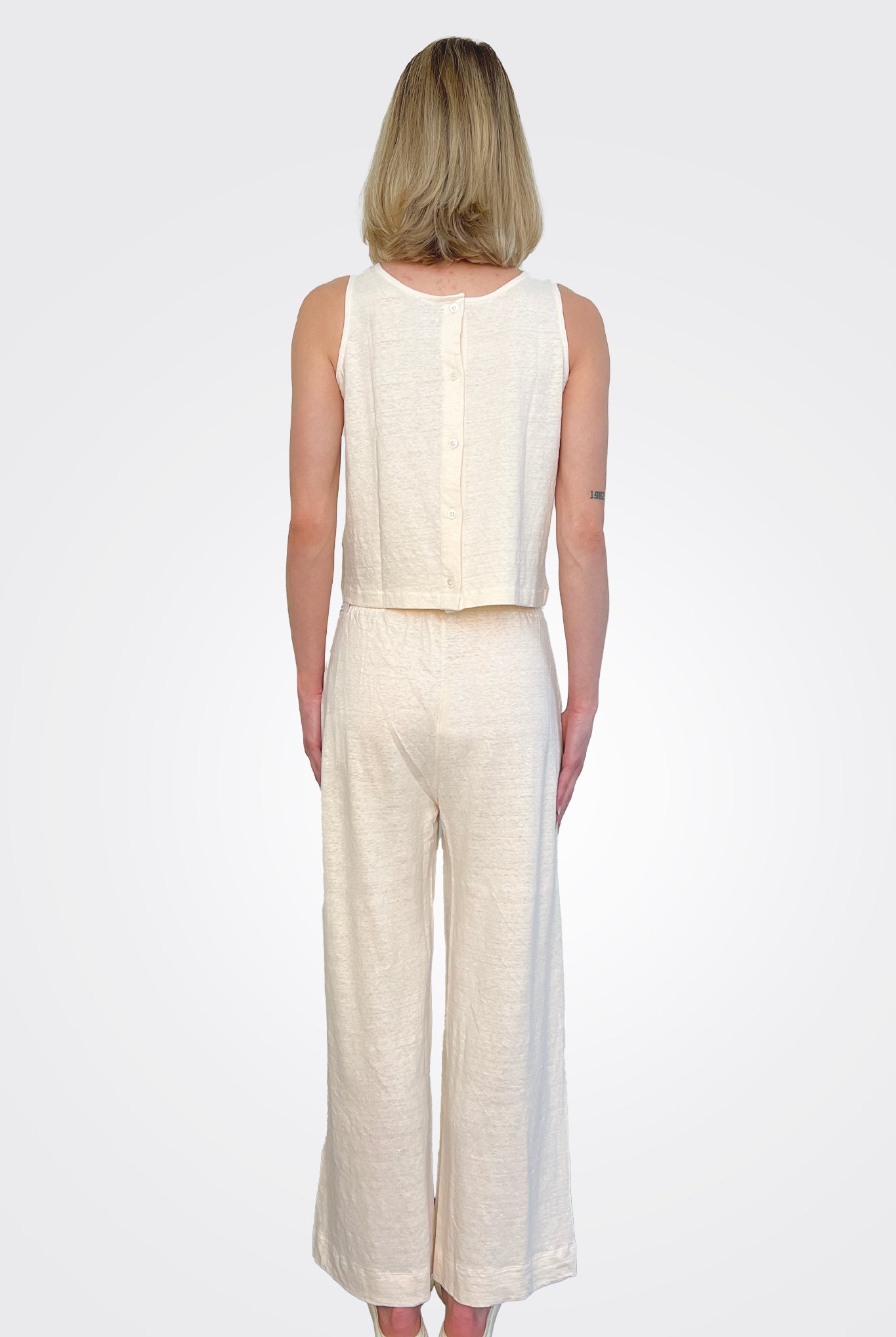 Wide Leg Comfort Trousers - Ivory by Majestic — view 3