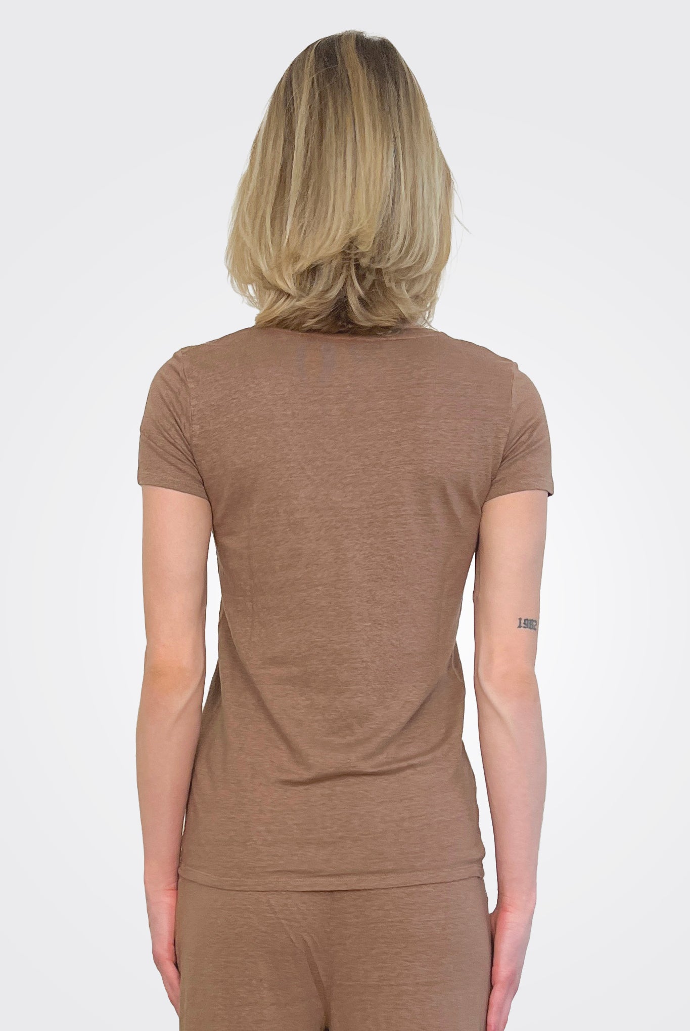 V Neck Tee - Mocha by Majestic — view 3
