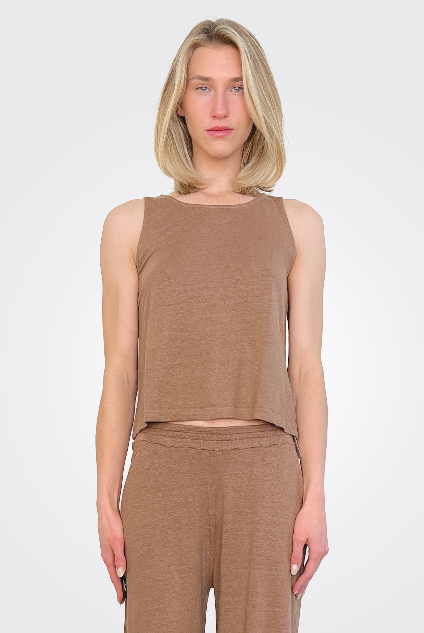 Button Back Tank - Mocha by Majestic | 25 South Boutiques