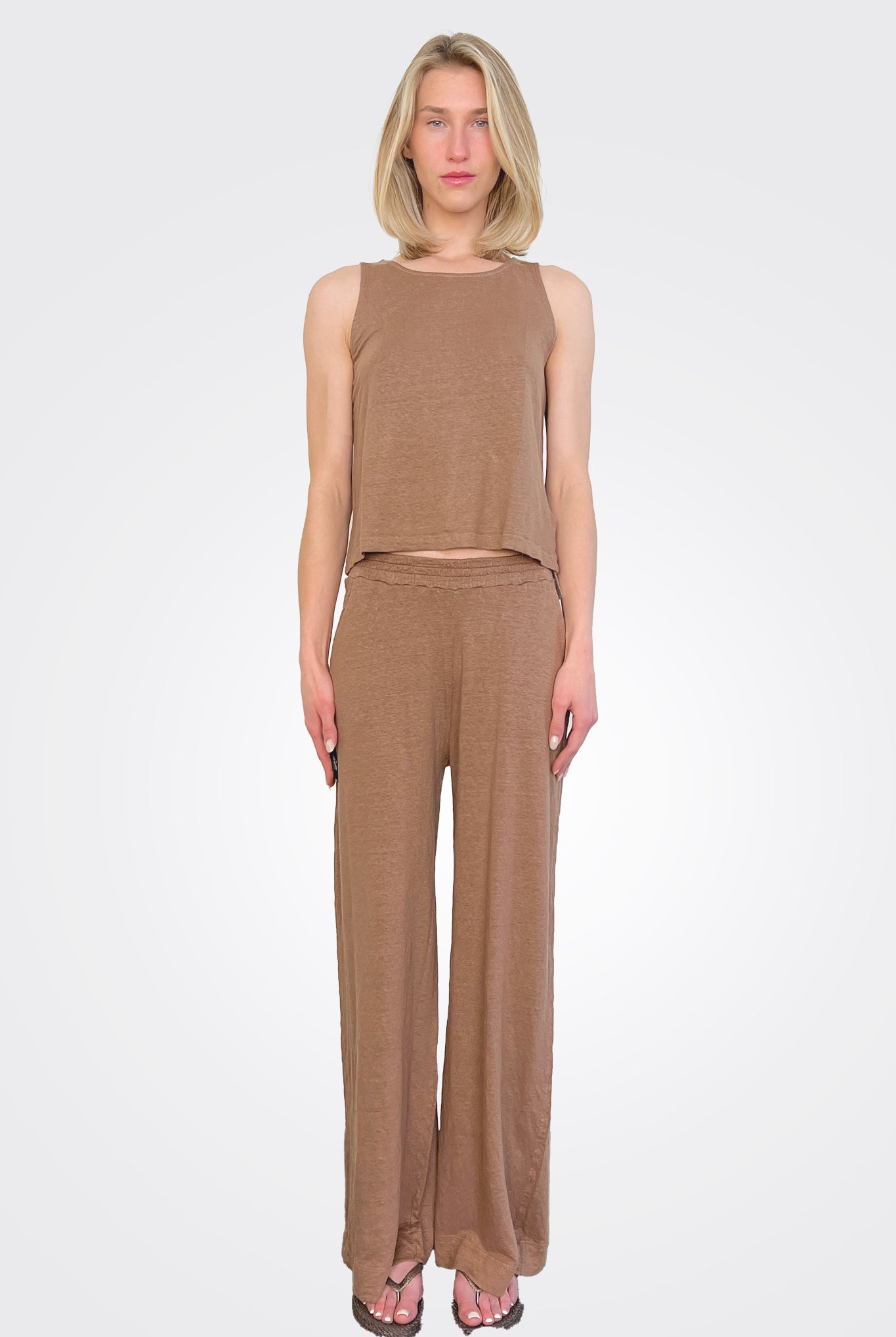 Wide Leg Comfort Trousers - Mocha by Majestic | 25 South Boutiques