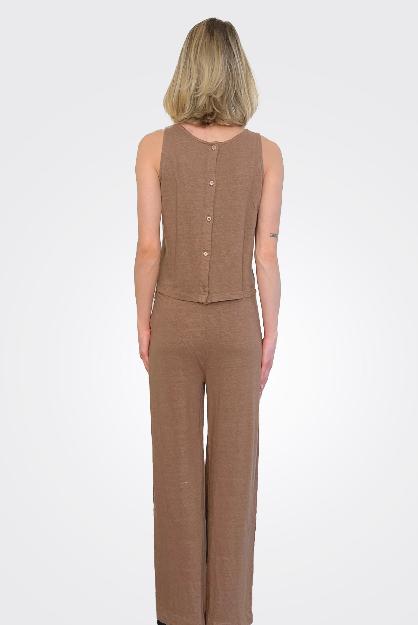 Wide Leg Comfort Trousers - Mocha by Majestic — alternate view