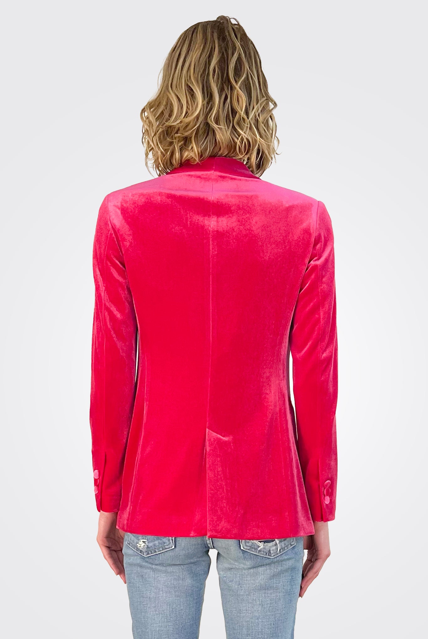 Velvet Smoking Jacket - Pink by Vilagallo — view 3