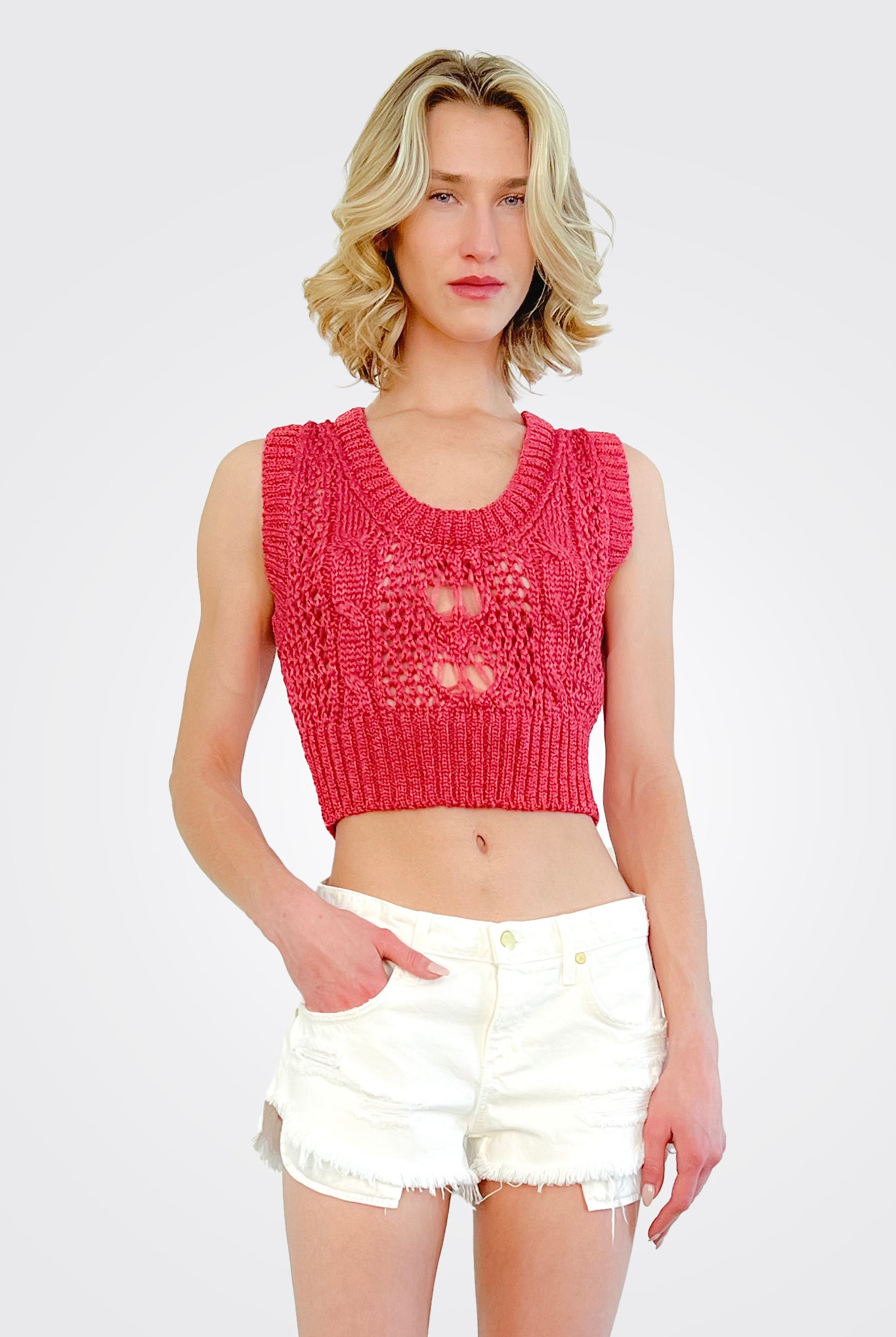 Capritta Knitted Top - Red by Mes Demoiselles | 25 South Boutiques