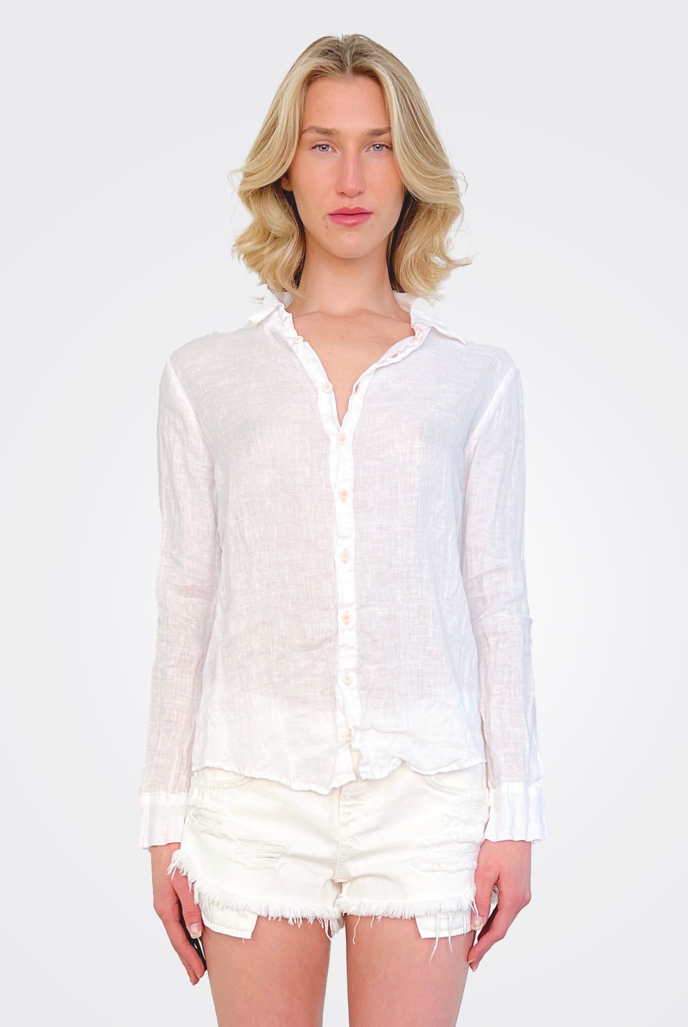 Romy Thread Shirt - White Pink by CP Shades | 25 South Boutiques