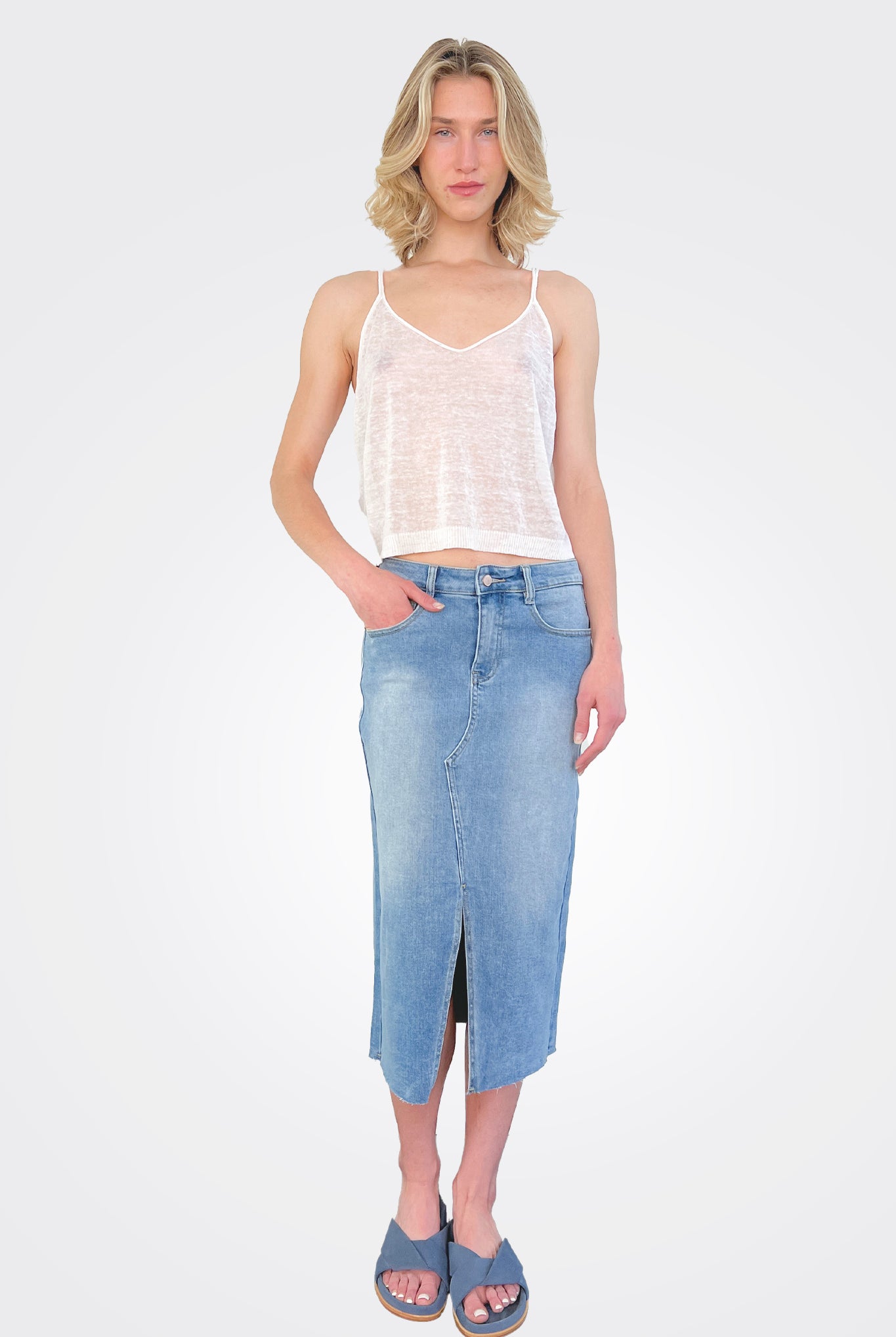 Denim Skirt - Foxes by Oat NY | 25 South Boutiques