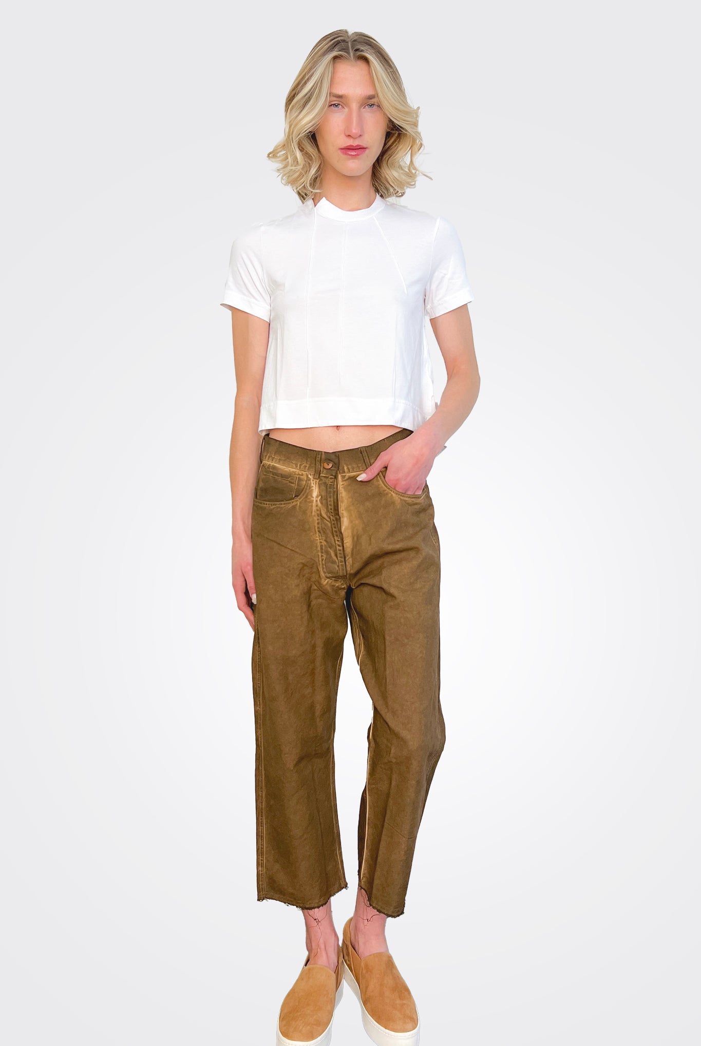 Seam Detail Top - White by Serie Numerica — view 4