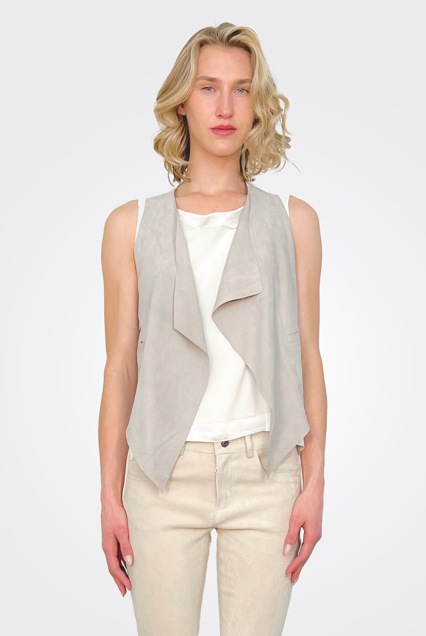 Stretch Leather Vest - Ash by Giorgio Brato | 25 South Boutiques