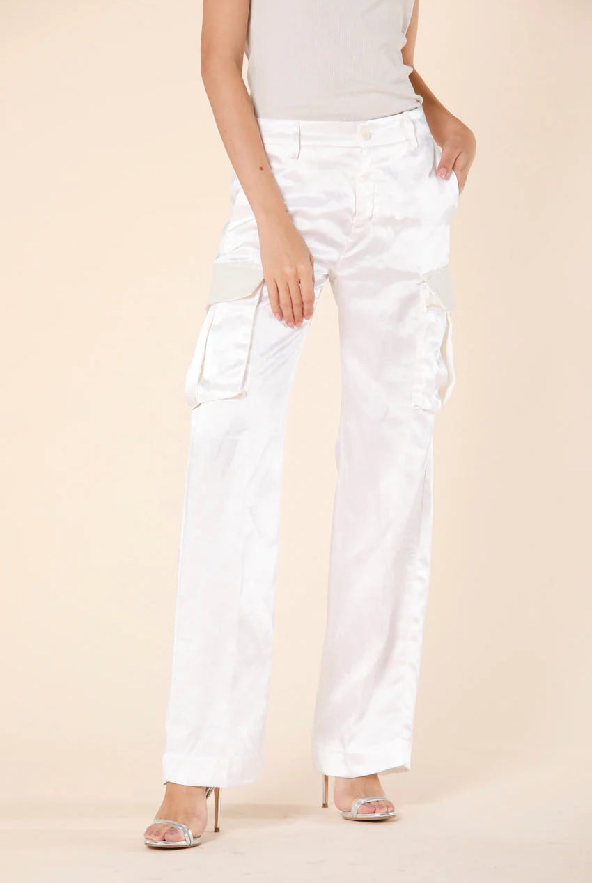 Victoria Satin Cargo Pant - Cream by Masons — alternate view