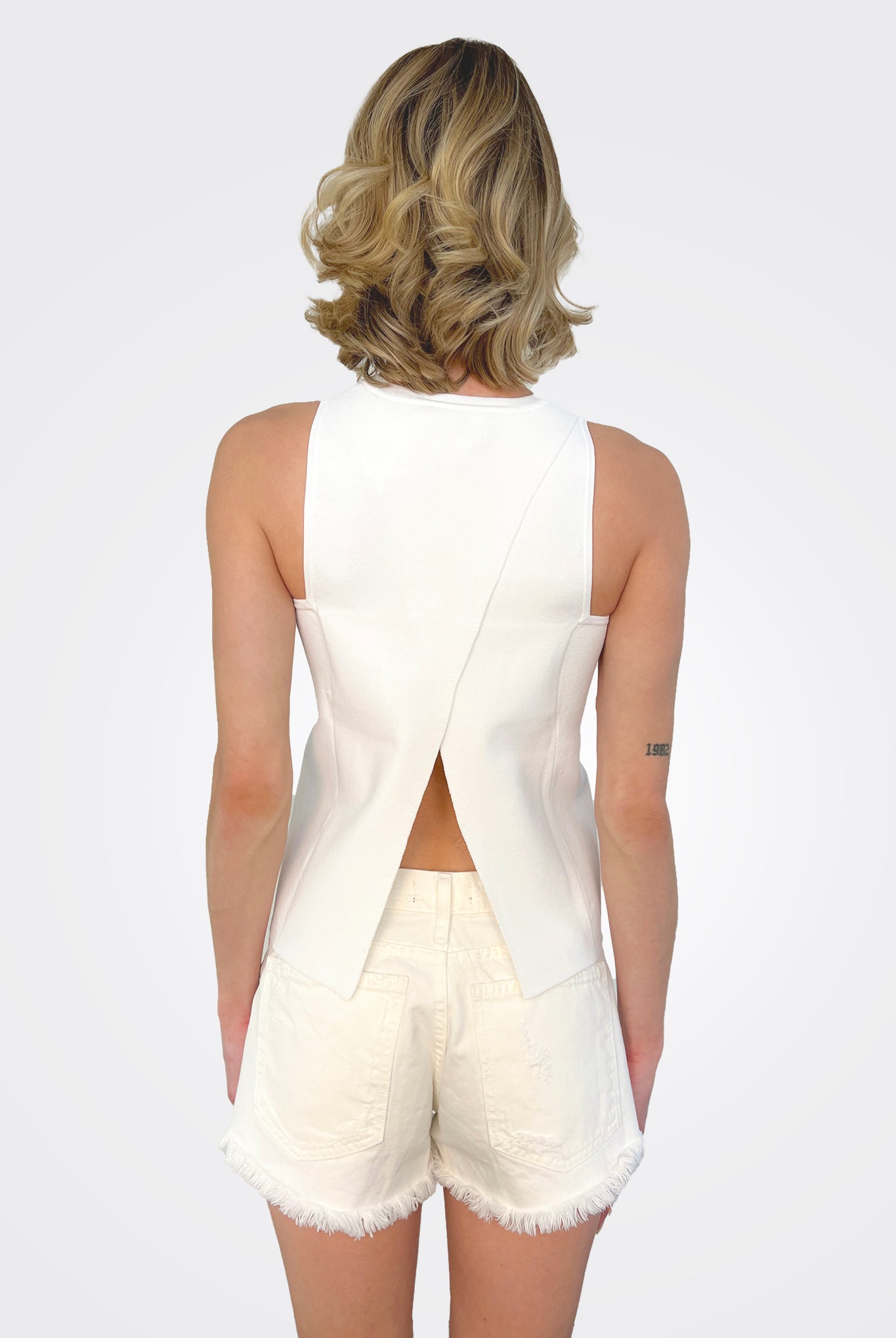 Open Back Halter - White by Autumn Cashmere — alternate view