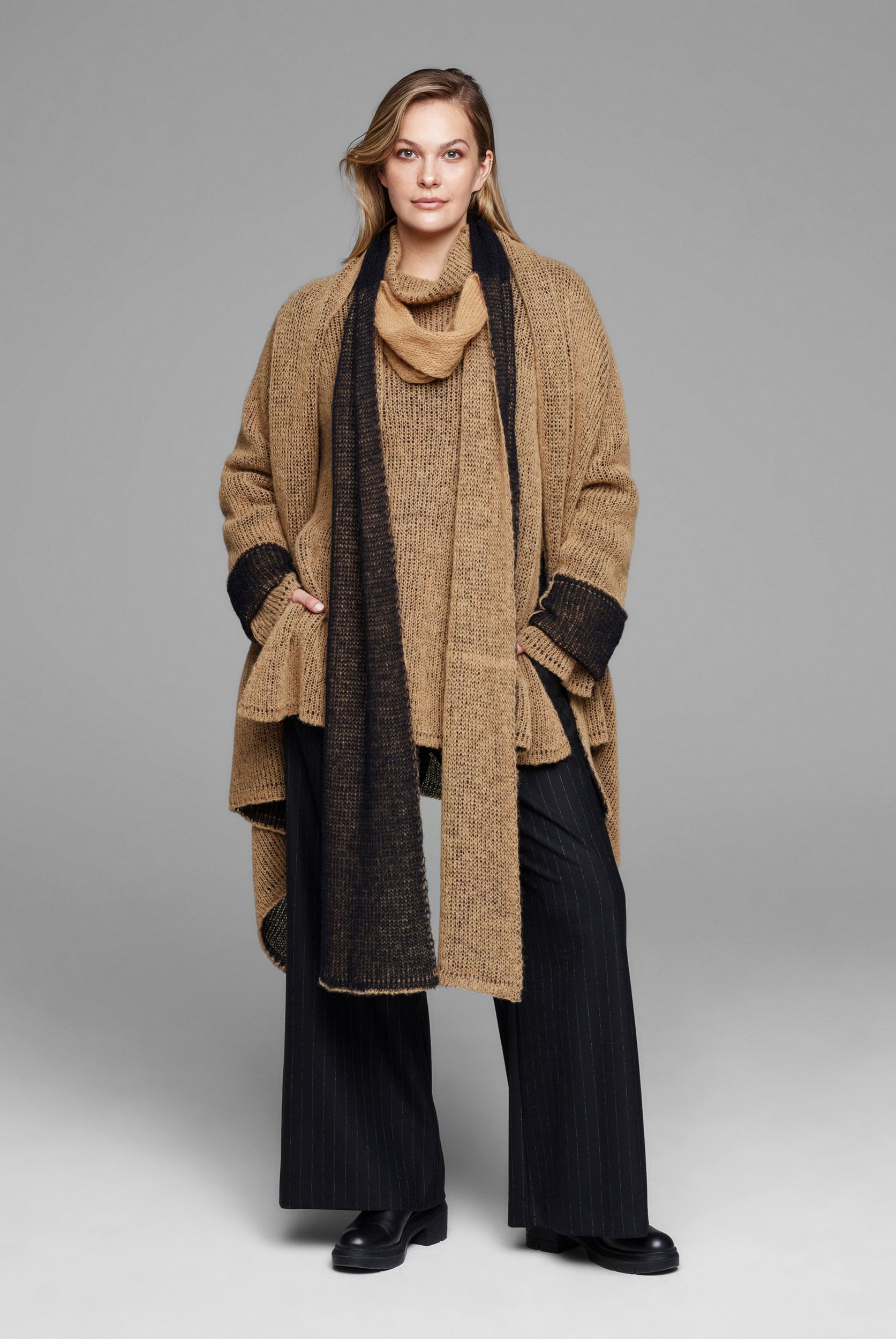 2 Sided Mohair Cardigan - Ochre