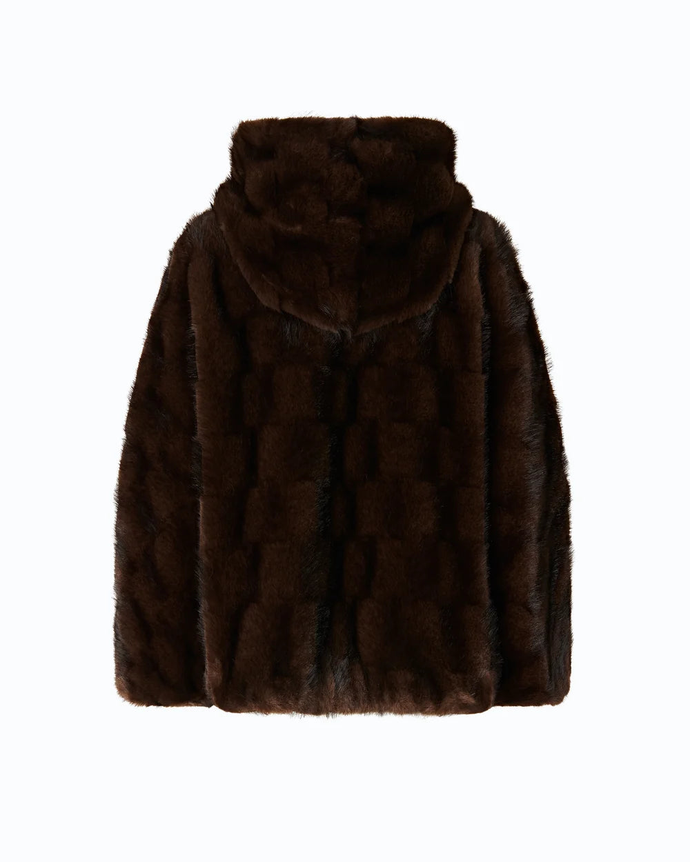 Cadetia Blouson Hooded Faur Fur Jacket - Brown by Pinko — view 6