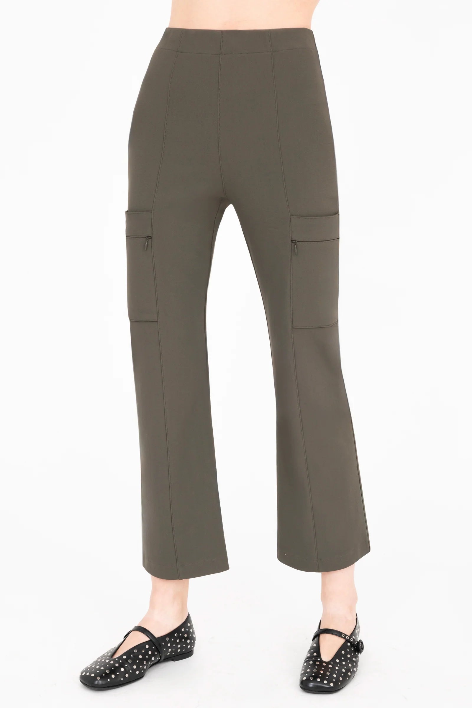 Vista Tech Stretch Flare Legging - Olive by Elaine Kim — alternate view