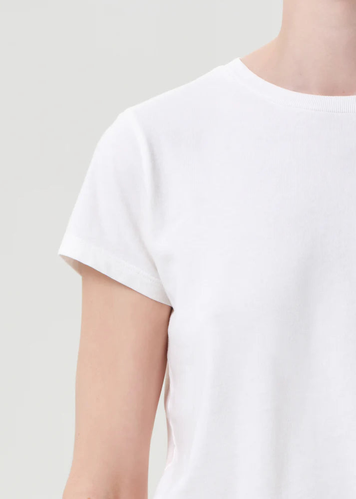 Adine Shrunken Tee - White Ash by AGOLDE — alternate view